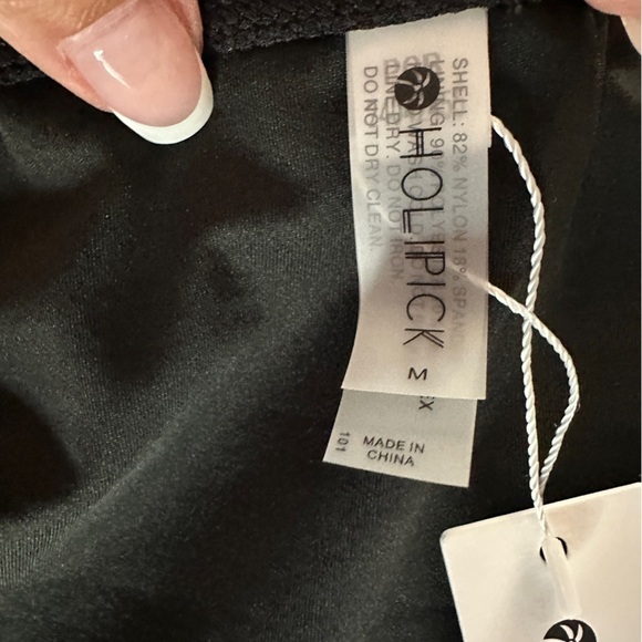 HOLIPICK One-Shoulder Ruched Black Swimsuit Women’s Size M - Picture 12 of 15